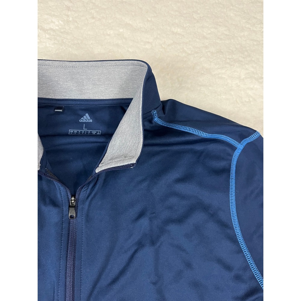 Adidas Mens Long Sleeve Quarter Zip Golf Pullover Jacket Top Blue‎ Size L